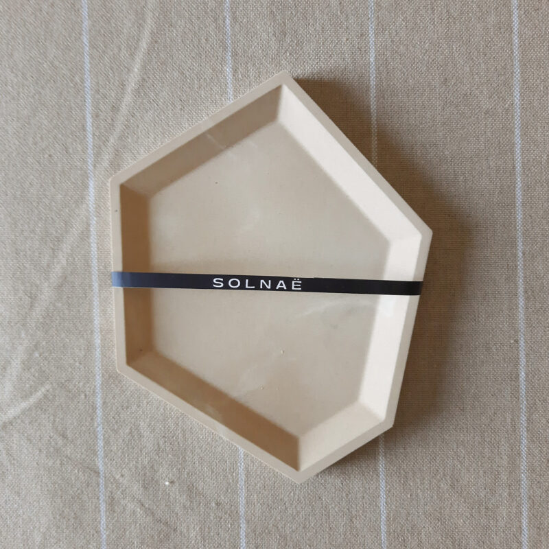 Coupelle décorative hexa convexe beige