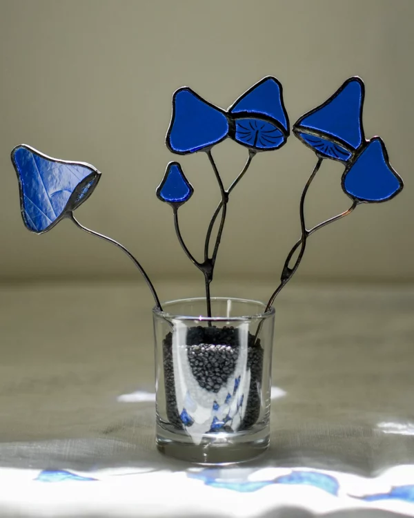 vitrail-tiffany-champignon-bleu-ensemble-pot Vitrail Champignon bleu