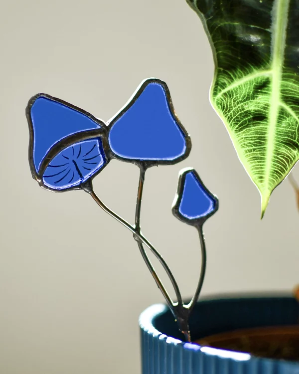 vitrail-tiffany-champignon-bleu-ensemble-trio-plante Vitrail Champignon bleu