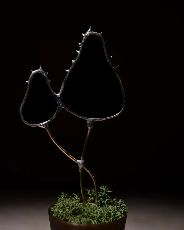 Vitrail champignon noir