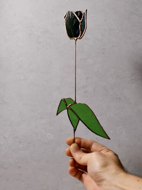 Vitrail Tulipe noire fermée