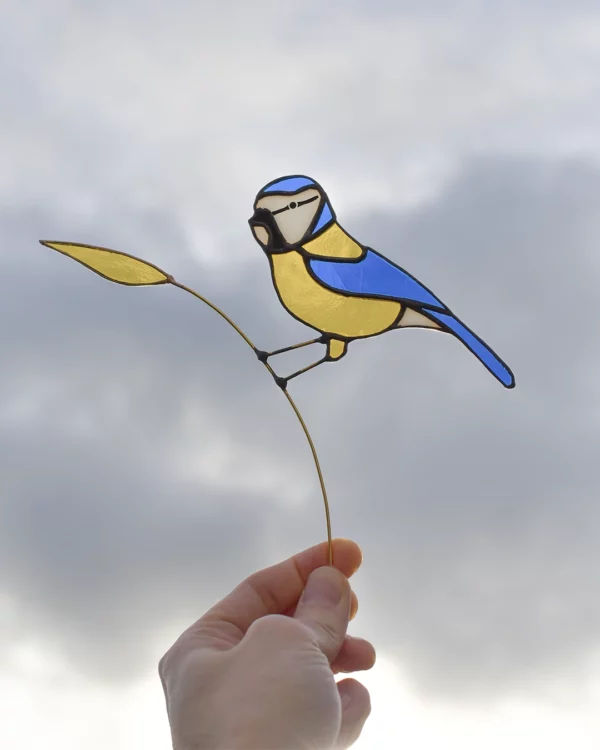 Vitrail Mésange bleue