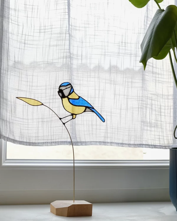 Vitrail Mésange bleue