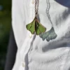Ginkgo-nintai-collier-bijoux-vert Vitrail Collier Ginkyo Nintai vert