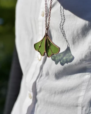 Vitrail Collier Ginkyo Nintai vert