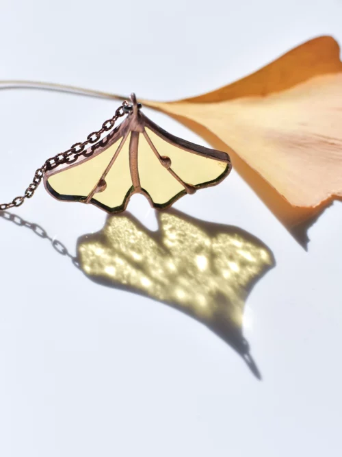 Vitrail Pendentif Ginkyo Nintai jaune