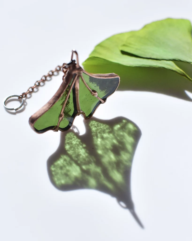 Vitrail Pendentif Ginkyo Nintai vert